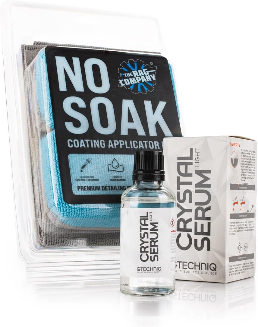 The Rag Company Gtechniq CSL Ceramic Coating 50 ml No Soak Coating Applicator Kit Bundle