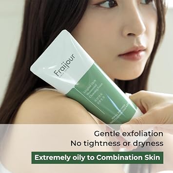 Fraijour Herb Wormwood Cleansing Foam Korean Micro-Foam Face Wash, Deep Pore Cleanser for Dull, Oily & Acne-Prone Skin, Papaya & Witch Hazel, Gentle Exfoliation, Non-Stripping, 5.07 fl.oz.