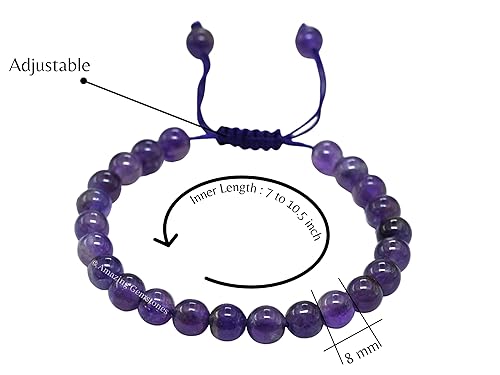 Vista 476 de Amazing Gemstone Yaxaite Bracelet for Women Men's Gifts - Protection Healing Crystal Bracelet - 8mm Gemstone Beaded Adjustable Bracelet Pulseras