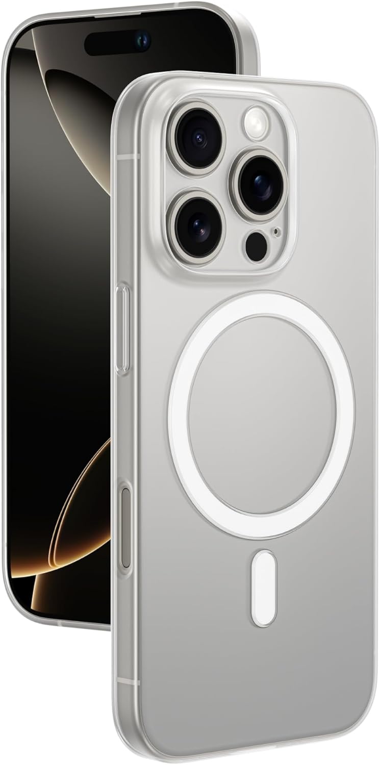 AMAZINGthing for iPhone 16 Pro [Minimal Air] Case, Designed for MagSafe Ultra-Thin 0.6 mm, Matte Finish, EasyTouch Buttons, Lightweight Protection, Precision Fit - Clear