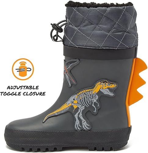 Miniatura 3 de London Fog Toby Botas de lluvia y nieve para niños pequeños, botas de nieve de invierno impermeables aisladas para niños pequeños, tallas de niños