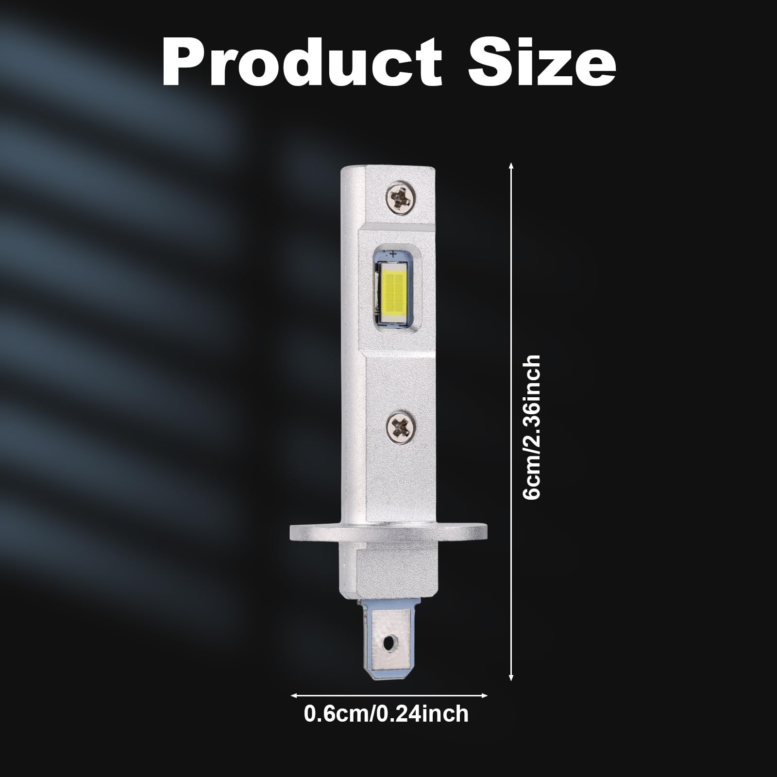 2szt Żarówka LED H1, Super Jasna Chłodnobiała Żarówka Reflektora LED H1 Rozmiar Mini 1:1 Podłącz i Używaj 6500K IP68 Wodoodporna na Światła Przeciwmgielne Oświetlenie Tablicy Rejestracyjnej