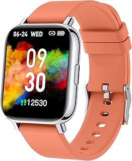 Smart Watch, Fitness Tracker 1.69" Touch Screen Heart Rate Sleep Monitor, IP68 Waterproof Fitness Watch, 24 Modes, Pedometer Step Activity Trackers Smartwatch for Men Women for Android iOS Orange