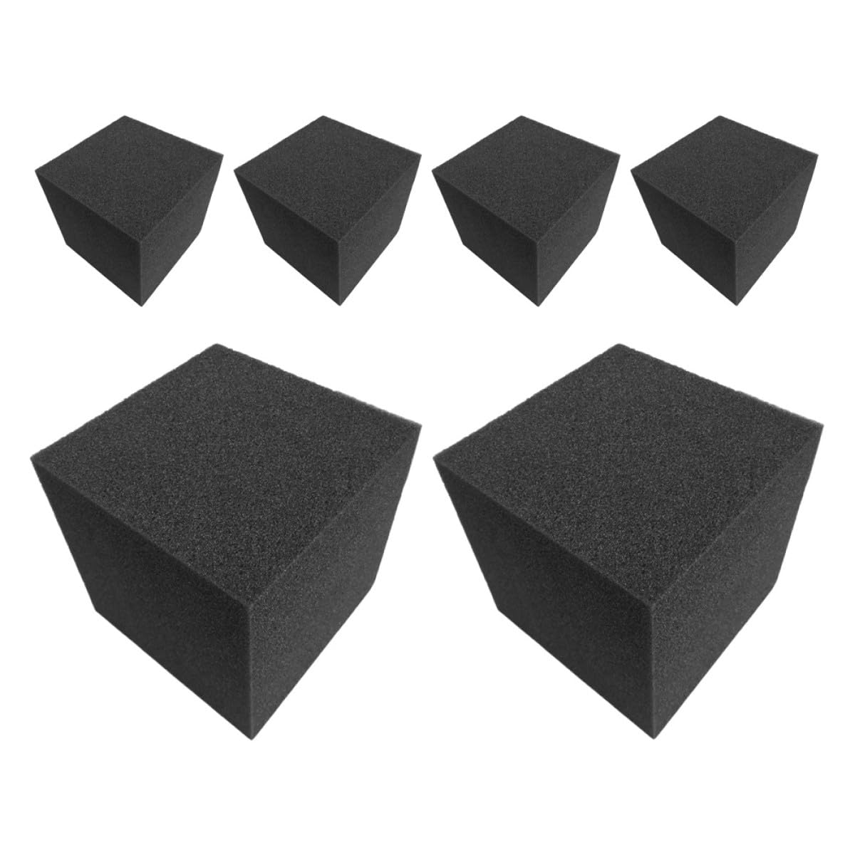 VICASKY Isolamento Acustico per Assorbimento Acustico a Forma di Cubo 6pezzi in Poliuretano Nero e Facile Installazione, per Riduzione Rumore Pareti