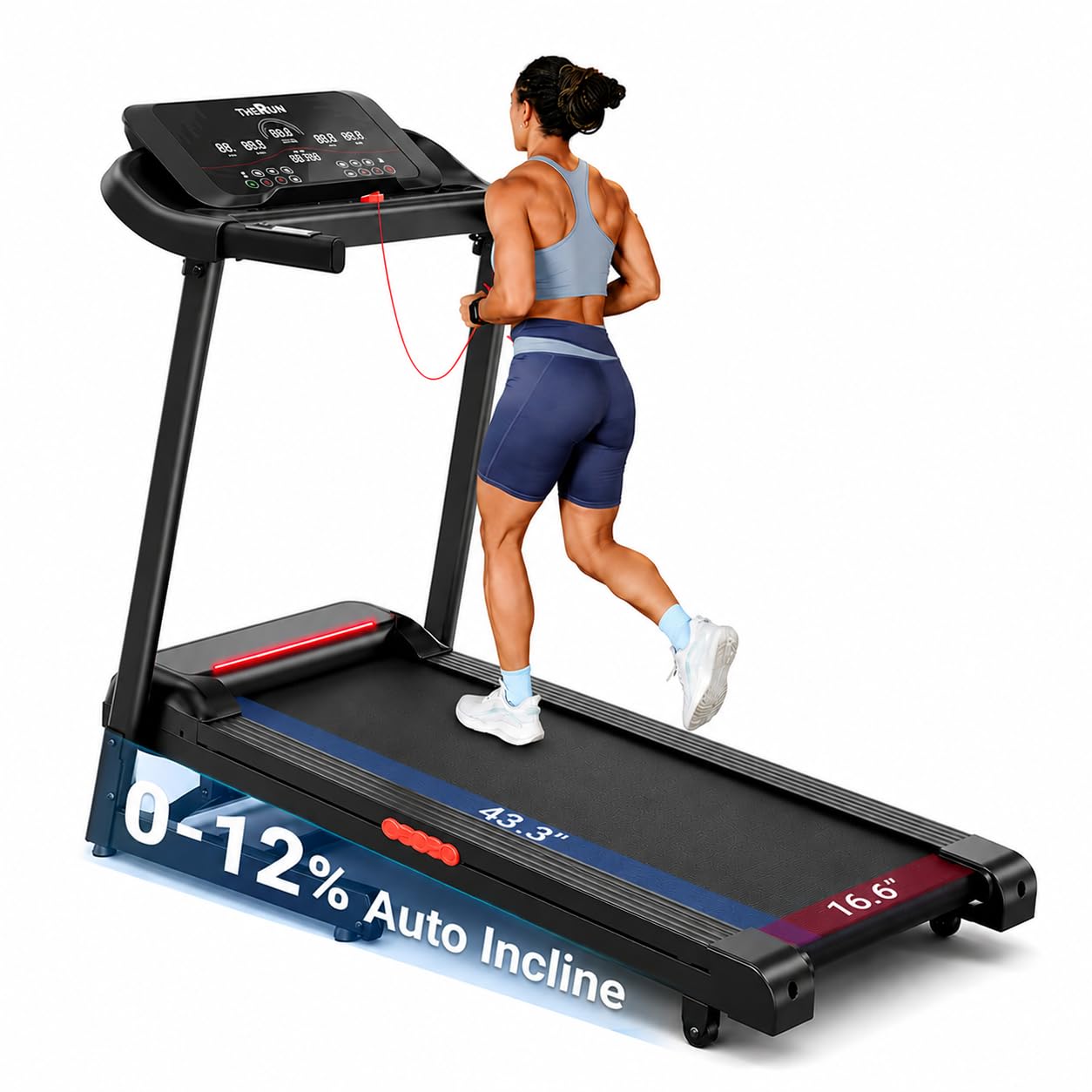 View 1 of ** TRUCKER TRAILER PICK UP ONLY **THERUN Treadmill with Auto Incline
