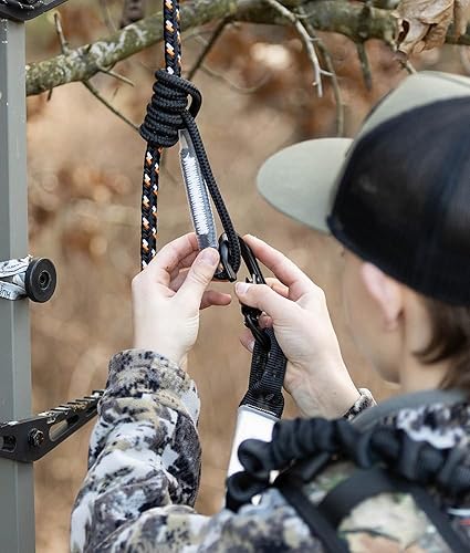 Miniatura 6 de Malta Hunting Safety - Juego de cuerda salvavidas reflectante de 30 pies para soporte de árbol, arnés de seguridad de caza, 300 libras. Clasificado