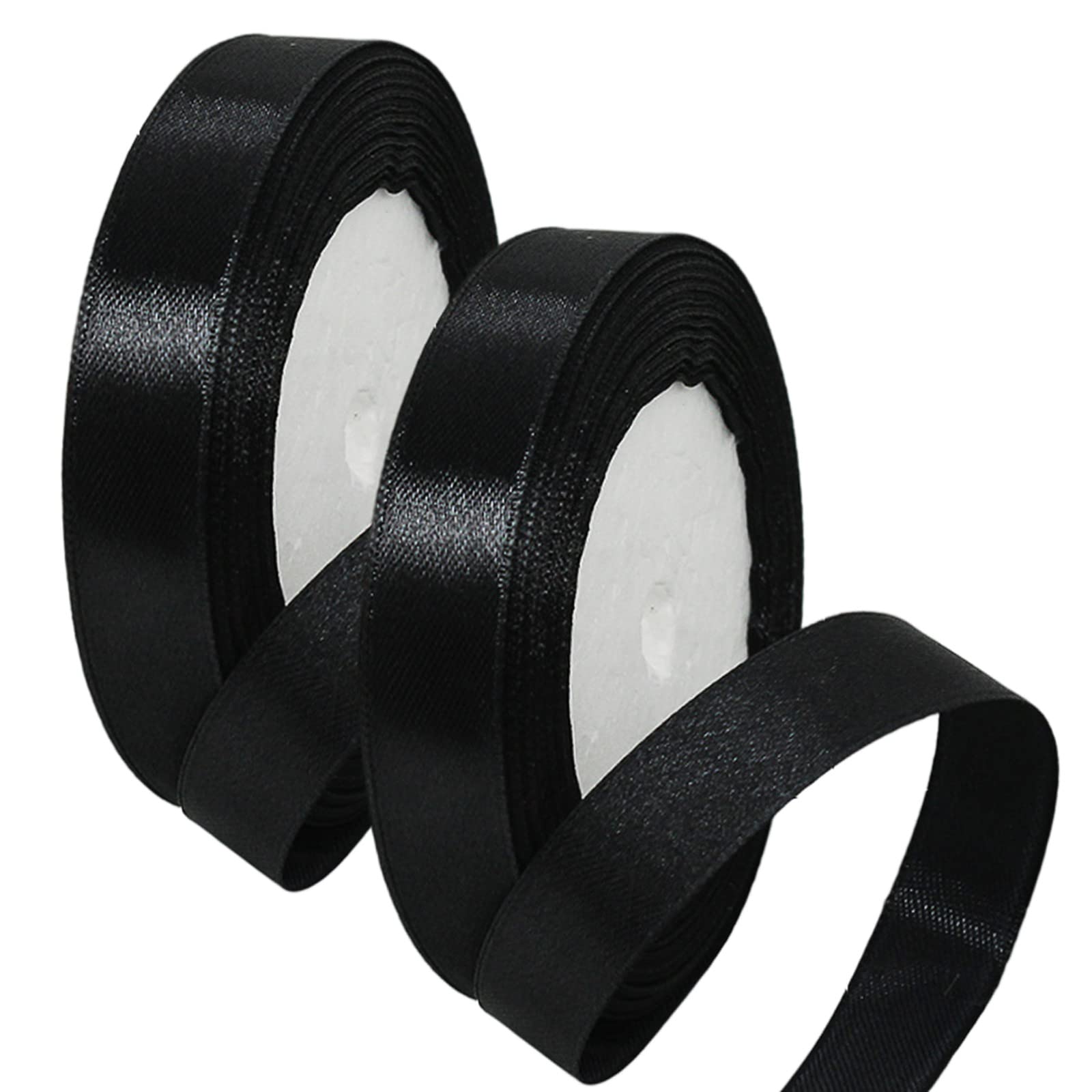 50mm Wide White Ribbon Thick Wedding Car Ribbon 22m, 2 inch Thick White Satin Ribbon for Gift Wrapping Wedding Car Christmas Birthday Cake Hair Bow Florist Bouquet Crafts Decorations — view 190