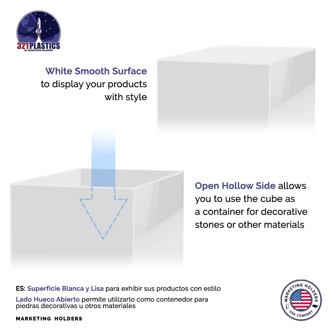 Amazon.com: 6 Pack 12 Inch White Acrylic Display Box with One Open