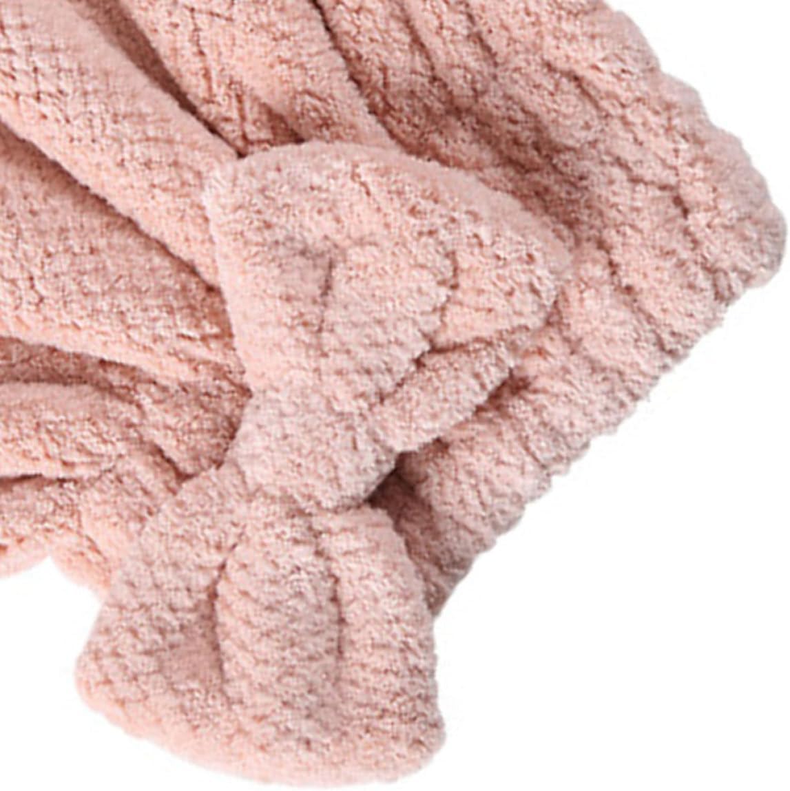 SHOWERORO Coral Fleece Hair Drying Cap Water Absorption, Quick Dry Pink