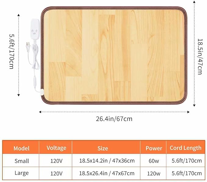 Alfombra Térmica para Pies con 10 Niveles de Calor y Temporizador 120V miniatura 2