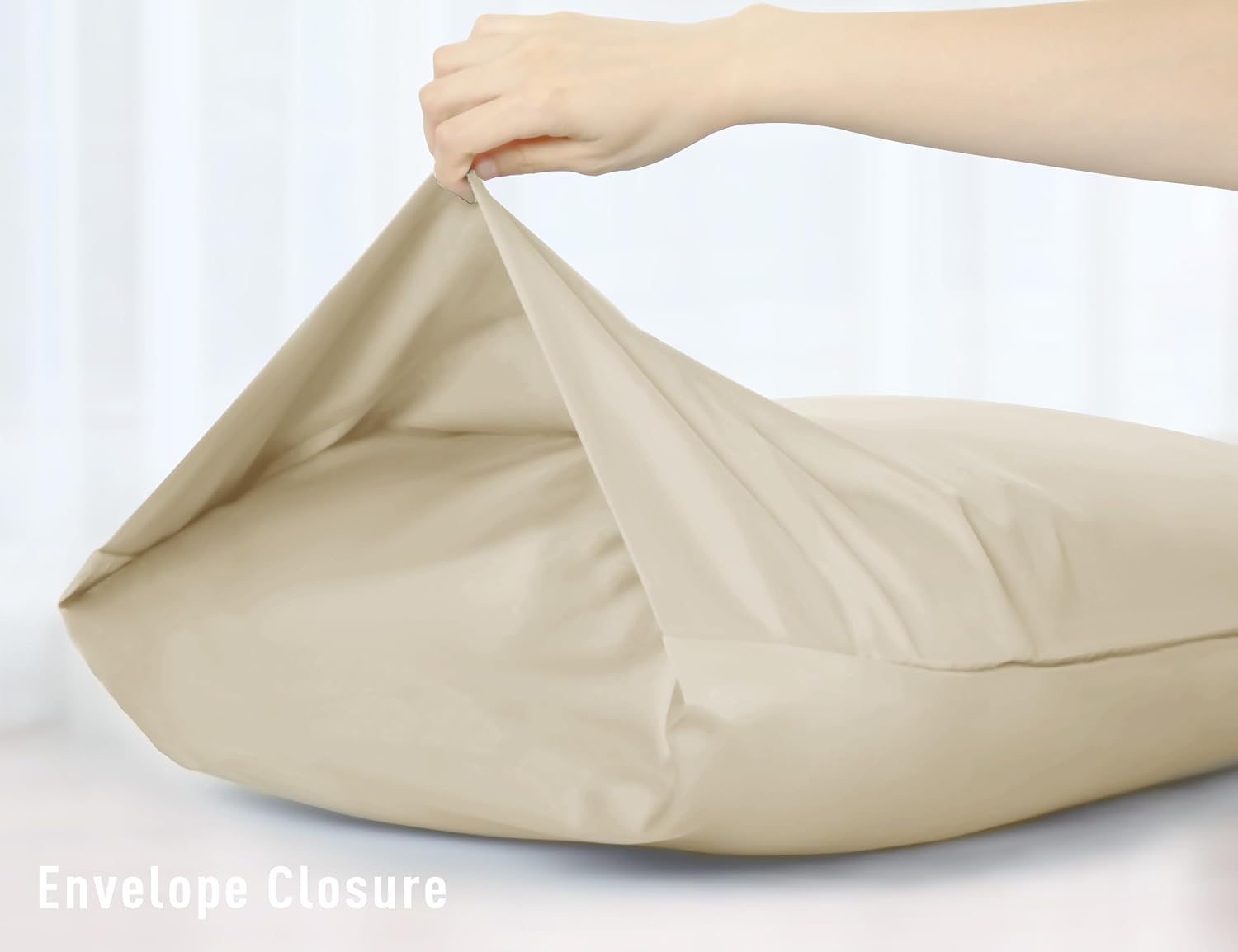 Sunflower Body Pillowcase 100% Cotton Long Pillow Cover/Case Envelope Closure 1 Pack, 21×54 inches Light Brown, Soft and Breathable - Image 4