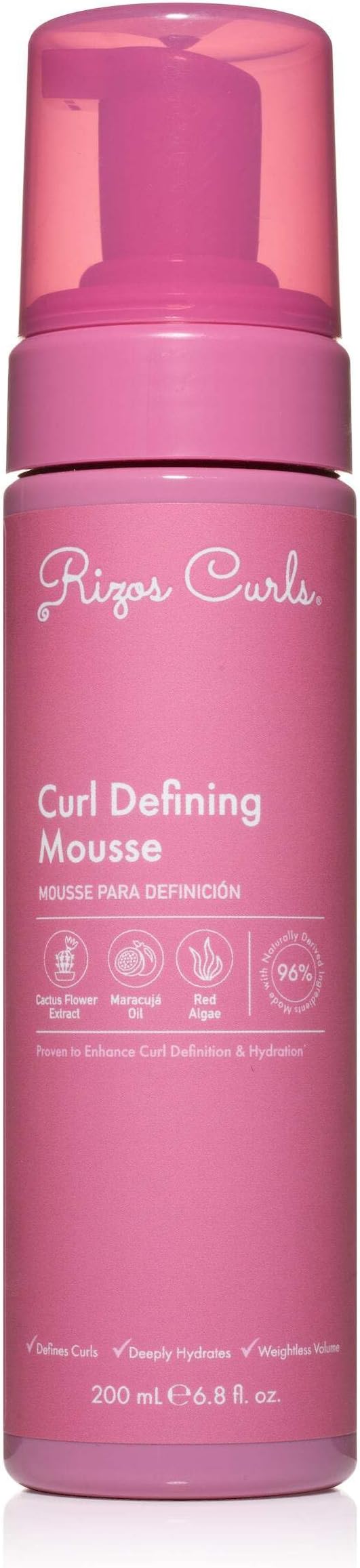 Curl Defining Mousse, Cactus Flower Extract, Maracuja Oil, Red Algae. Rizos Curls