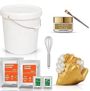 MASHOOKAA हैंड कास्टिंग किट - युगल, बेबी, पति, माता-पिता, सालगिरह, कपल के लिए हैंड मोल्ड किट, मोल्डिंग पाउडर 450 ग्राम, कास्टिंग पाउडर 1000 gm (कपल कास्टिंग किट)