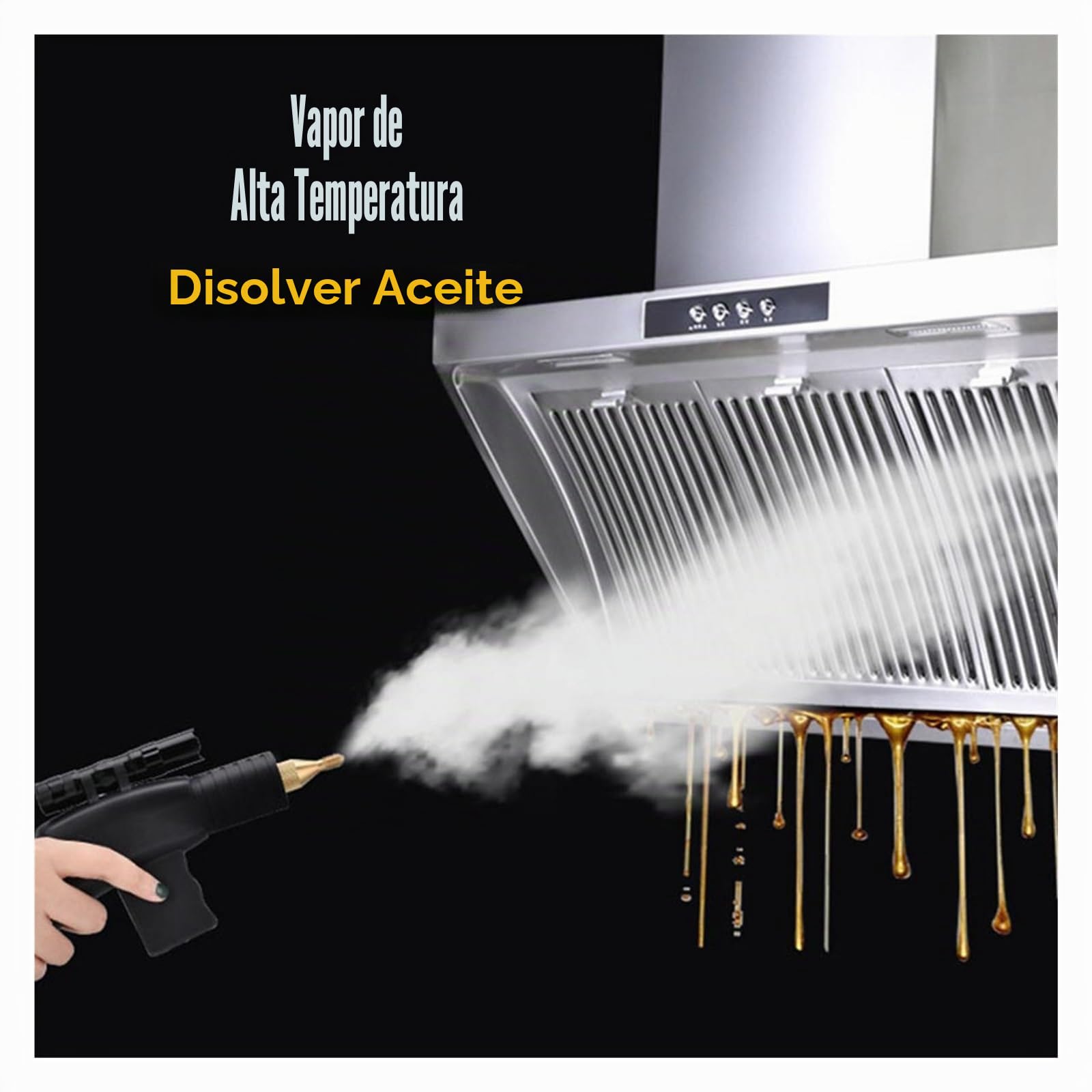 Limpiador a Vapor Industrial, Limpiador de Profesional 3000W, máquina Limpieza Alta presión con generador portátil for Cocina doméstica(Yellow-3000W)