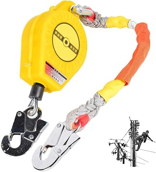 Self Retracting Lifeline, Retractable Lanyard Fall Protection Auto Belay Device Safety Harness with Lanyard and Hook, Load 150 Kg, for Tree Rock Climbing, Industrial Building,20m Lifeline30m