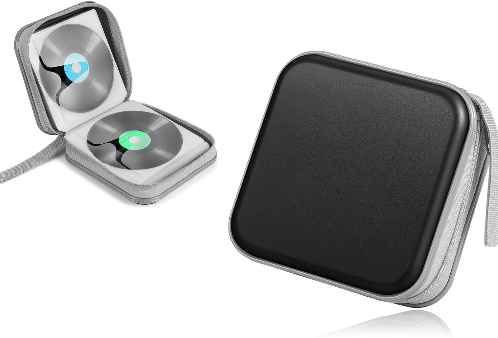 Azonee Cd Case, Case Holder Organizer, Dvd Holder, 48 Capacity Portable Hard Shell Wallet, Small Video Game Storage, Zippered Book For Car Home Travel