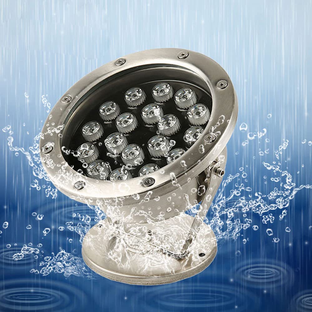 Luces subacuáticas LED Estanque de luz de Acero Inoxidable Sumergible IP68 Lámpara de Noche Jardín al Aire Libre Piscina Fuente Luces Fiesta Paisaje Luz, Color Regulable