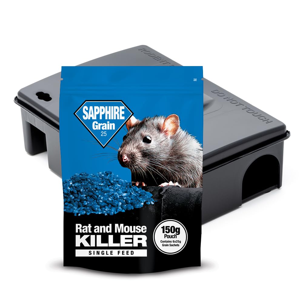 Rat Bait Station Box with Grain Poison Sachet (1 Rat Station + Packs Bait)