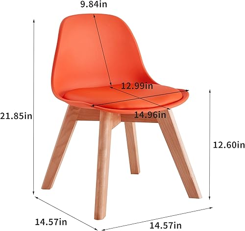 Miniatura 8 de Laoggbtb Juego de 4 sillas para niños, color sólido, estilo simple, silla de escritorio pequeña para niños de 3 a 10 años, diseño de respaldo