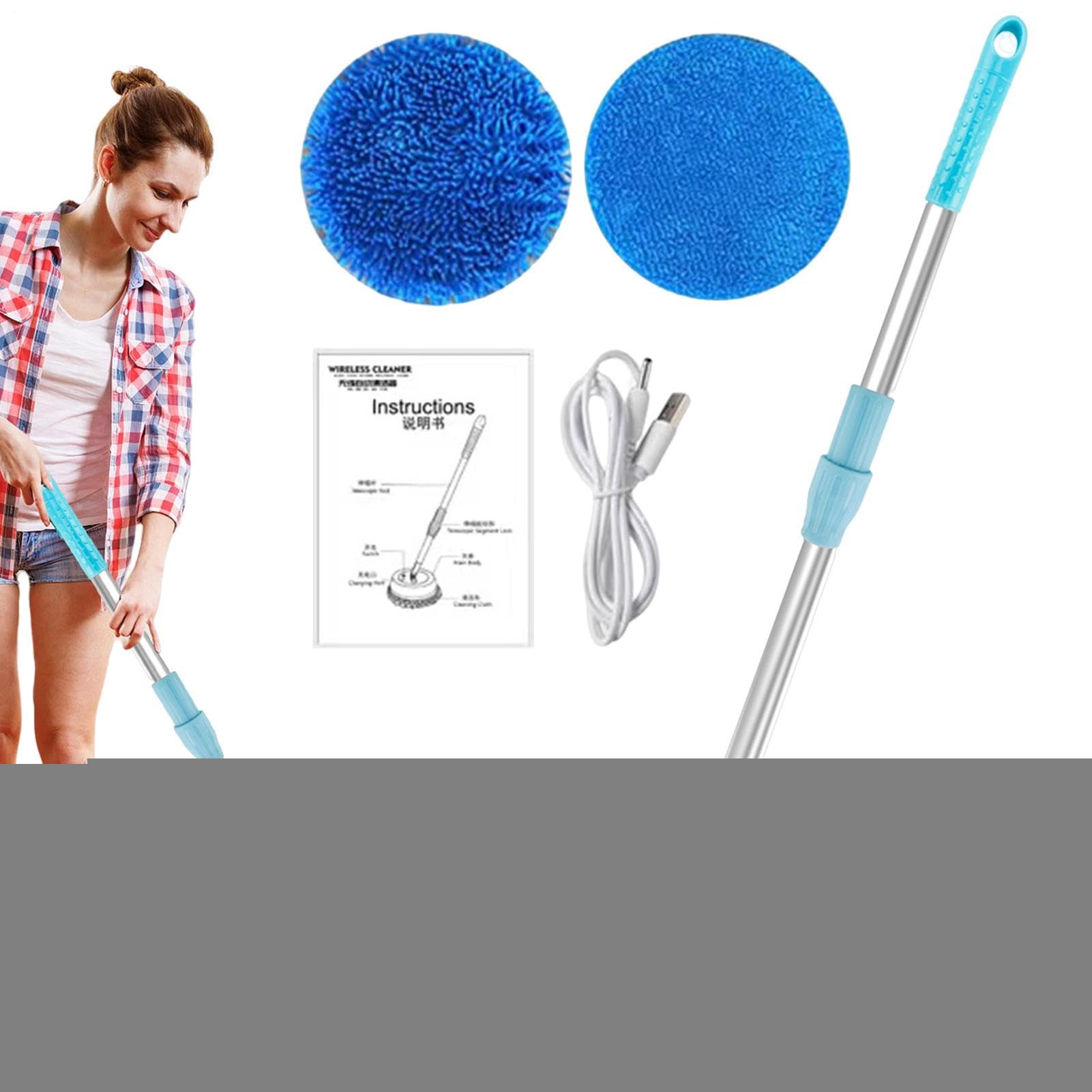 Mop de inalámbrico - 180 ° Máquina de Limpieza de Pisos Recargable de rotación, purificador de rotación Ligero | Mop eléctrica para Paredes, techos, Ventanas, Azulejos, Madera Dura