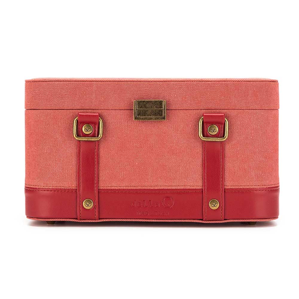 Della Q Everyday Train Case - for Knitting or Crochet Accessories, Wax-Coated Canvas, Canyon Rose, 30cm x 15cm x 12cm - 1 Piece