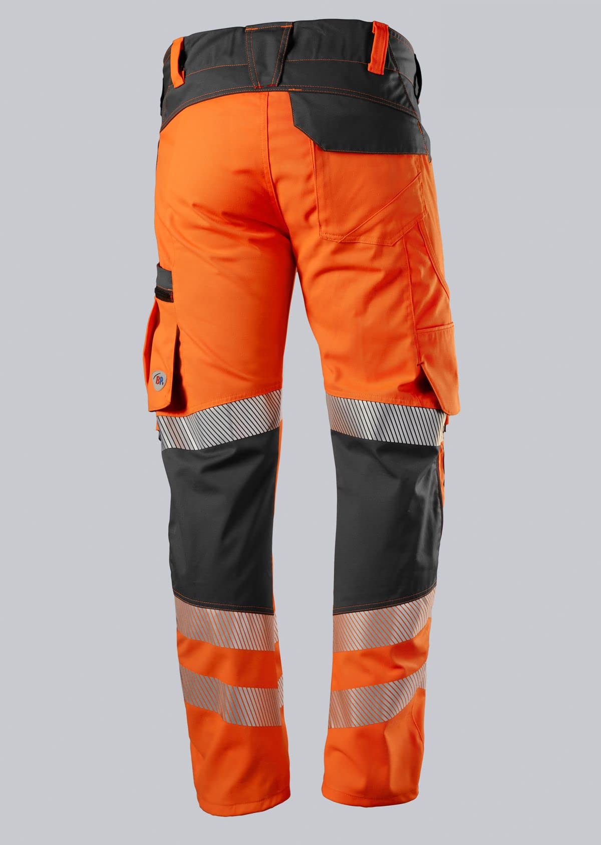 BP 2040-844-6556 spodnie robocze dla mężczyzn, 79,5% poliester, 16,5% bawełna, 4% elastolefin, Warnorange/antracytowy, krój 3D – ergonomiczne dopasowanie, rozmiar 50 N