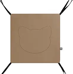 Cama Suspensa Dupla Face para Gatos YOLOPET – Conforto Antiestresse, 40x40cm, Cores Variadas (Cappuccino)