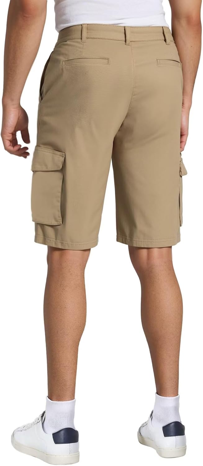 Agile Mens Casual Summer Flat Front Essential Stretch Shorts/Cargo Shorts with Pockets - Image 3
