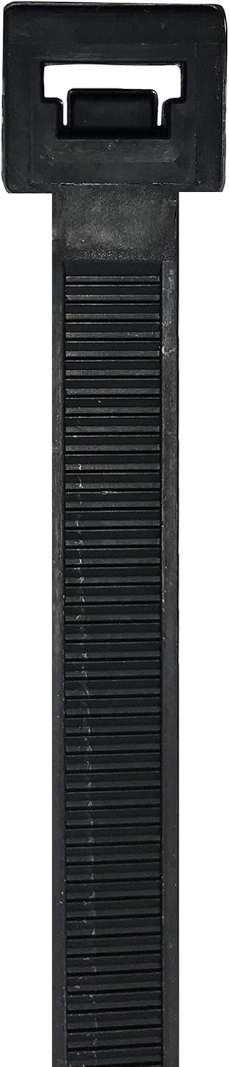 標準ブラック 7インチ ケーブル結束バンド 50ポンド 引張強度 UV耐性 ワイヤーラップ - 1000本パック - 米国製