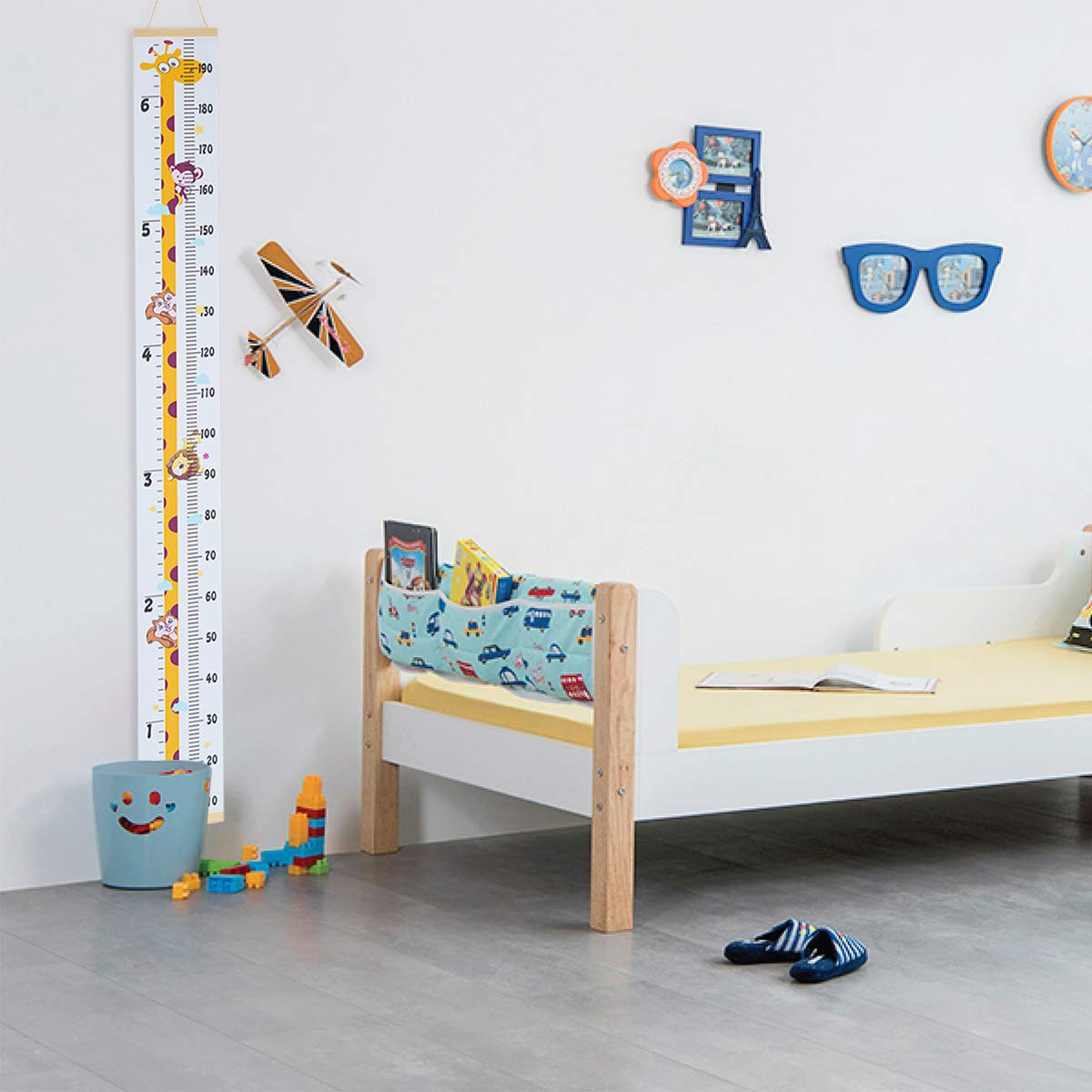 Enfants Croissance Toise, Pendaison Règle de Hauteur De BéBé Amovible Toile et Bois Règle de Mesure Pour Enfants pour Hauteur de Mesure Fille Garçon Décoration de Chambre (Girafe)