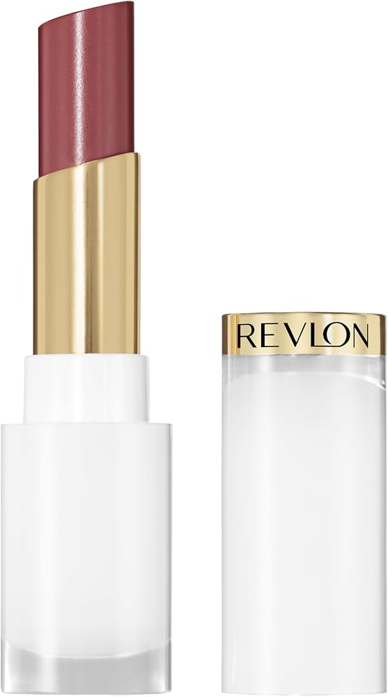 REVLON Super Lustrous Glass Shine Balm, 008 Rum Raisin, 0.11 oz | Sheer glossy tinted lip balm with hyaluronic acid, aloe & rose quartz. Hydrating shine in one swipe.