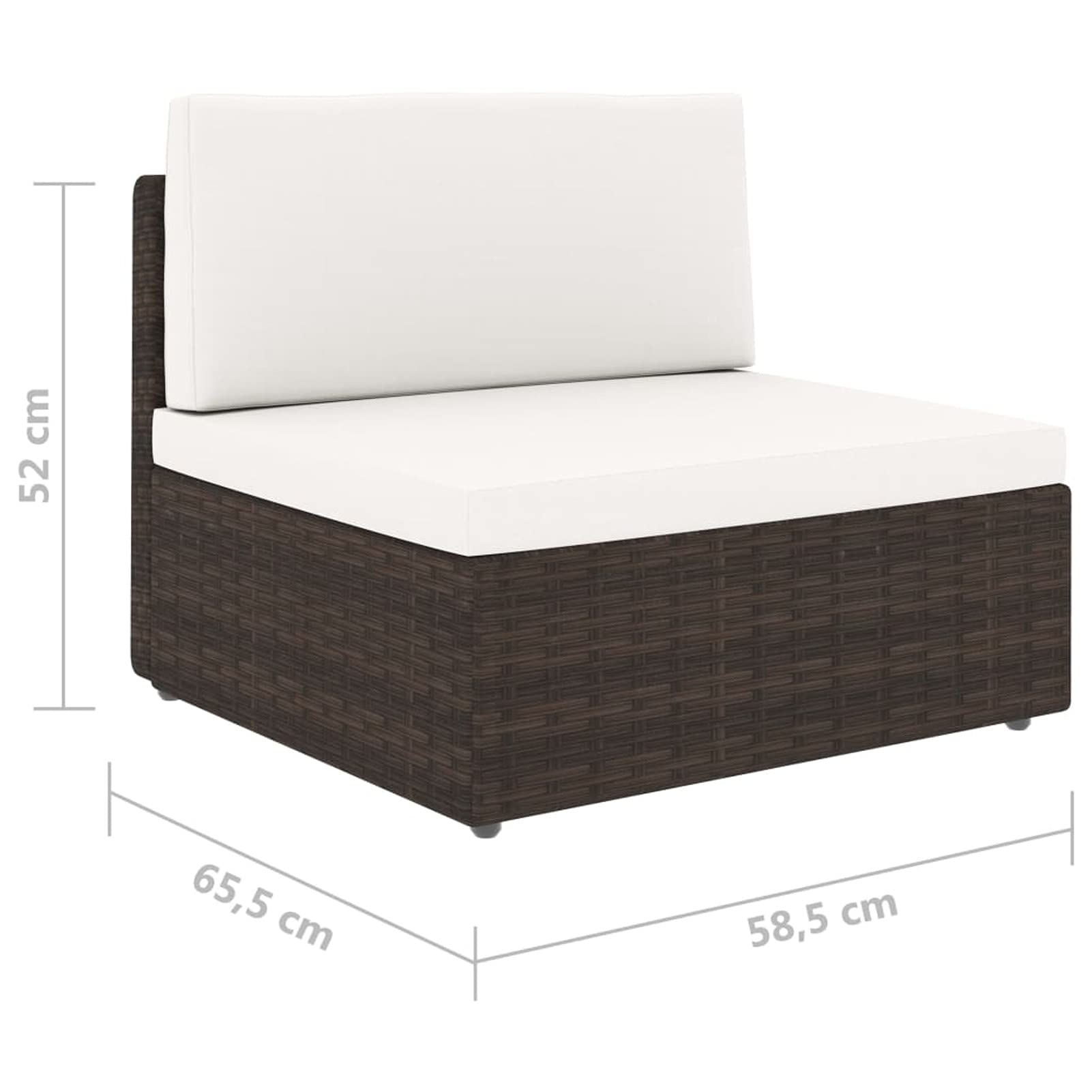 Gecheer Set Divani Modulari da Giardino per Esterno 2 Posti in Polyrattan Marrone,Divano 2 Posti da Giardino Esterno,Salotto da Giardino,da Esterno,Divano Modulare,Divano in Polyrattan