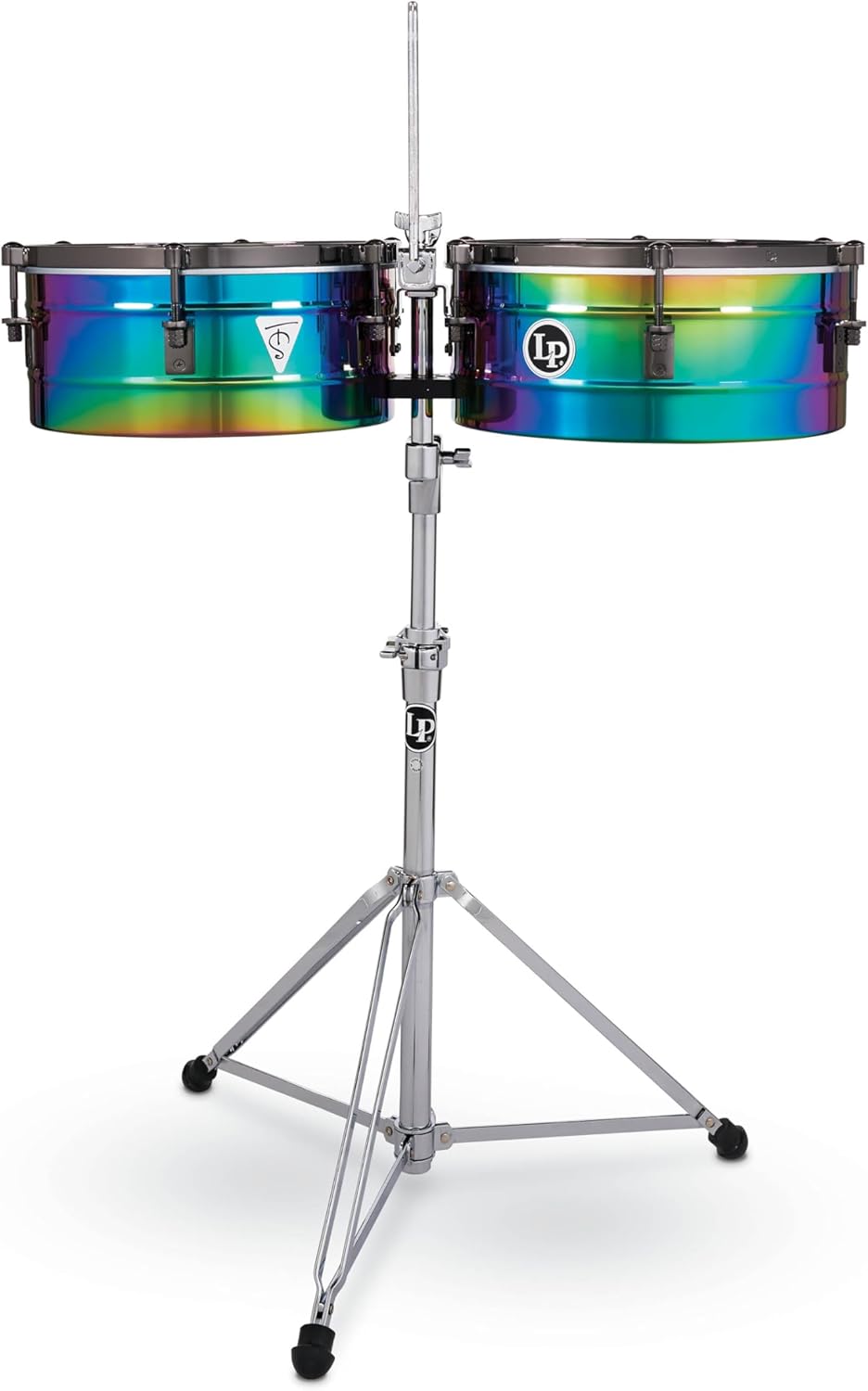 Latin Percussion Tony Succar Signature Timbale - Rainbow Chrome - Black Chrome Hardware