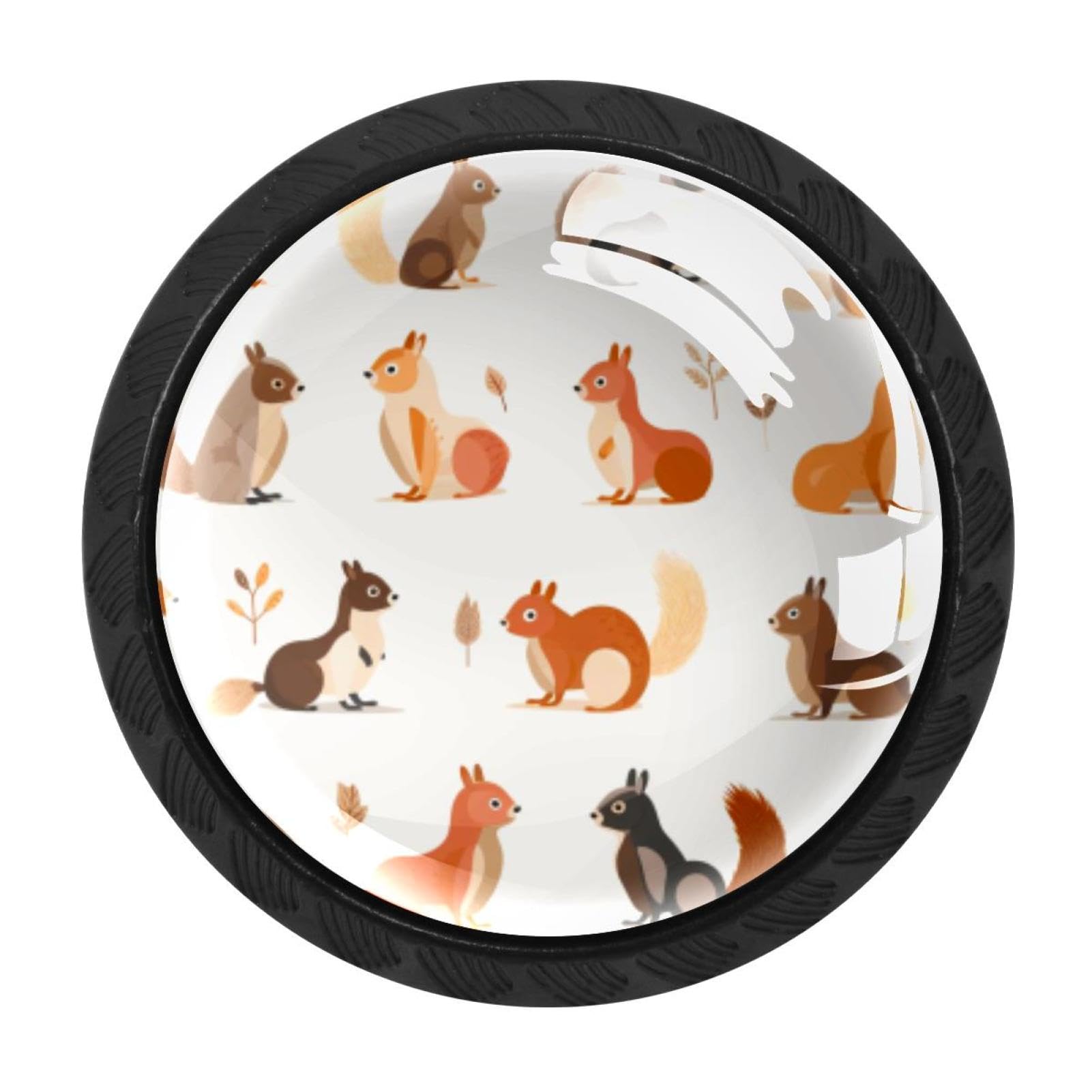 Chenzzzz Multicolored 15 4 Pack Squirrel Kitchen Cabinet Knobs Drawer Knobs Dresser Knobs Matte Black Zinc Knobs Drawer Pulls Door Knobs Dresser Drawer Handles Knobs For Dresser Drawers
