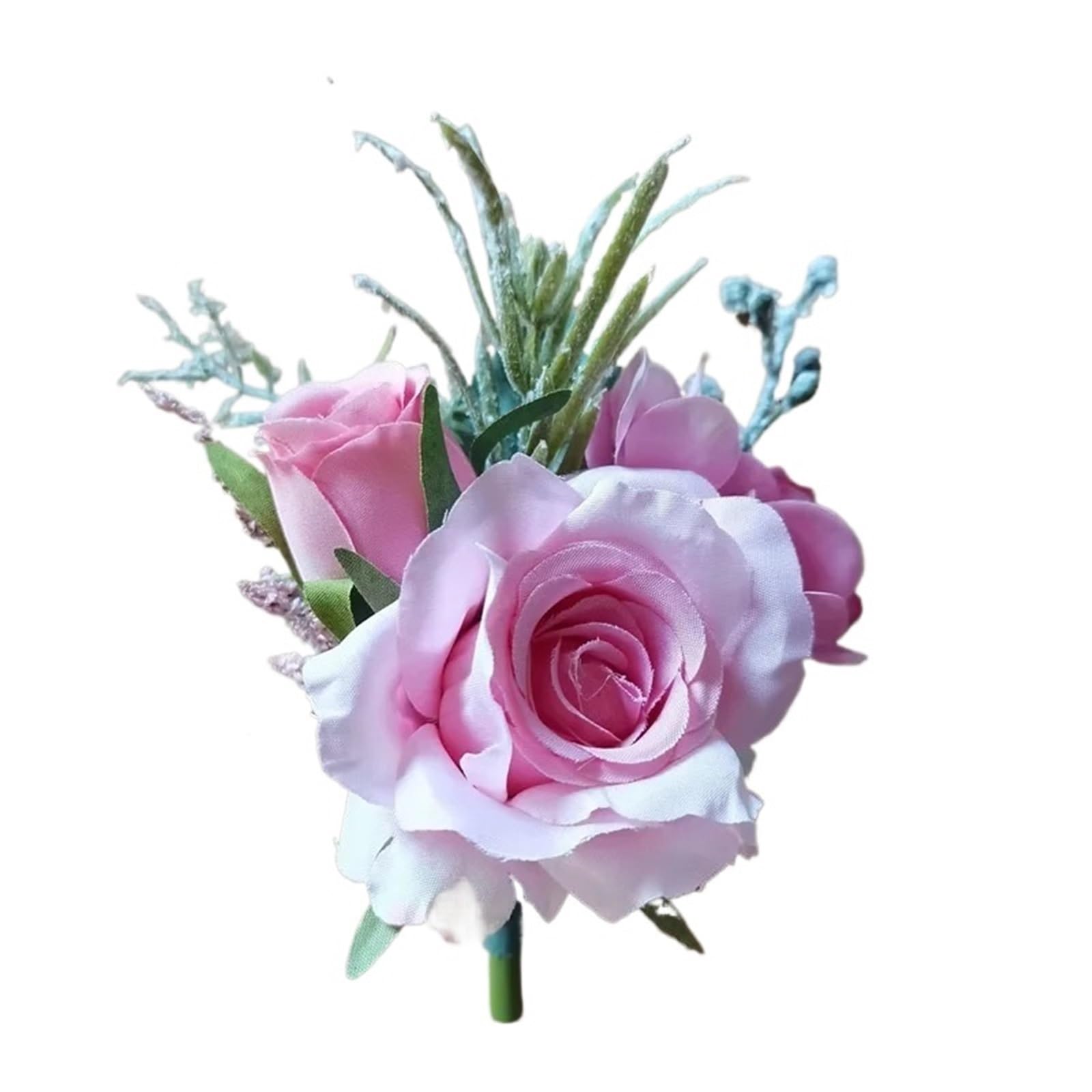 XCTDSVAH Corsage For Prom 3pcs Beige Boutonnieres Flowers Silk White Corsage Buttonhole Groomsmen Boutonniere For Men Wedding Accessories(Boutonniere B P)