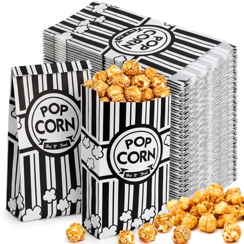 Image of Potchen 300 Pcs Popcorn Bags 2 oz Bulk Popcorn Holders Grease Tear Resistant Disposable Treat Bags for Carnival Movie Night Birthday Party Favors Home Business Supply