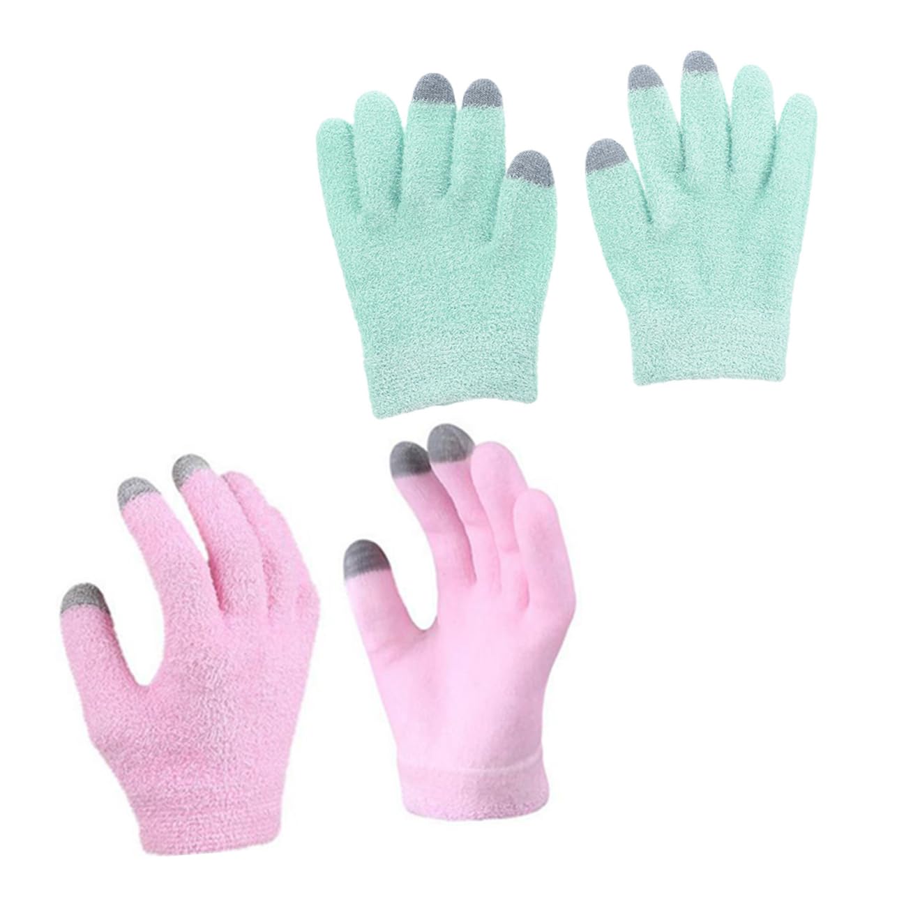 MUSISALY Fingerless Gel Moisturizing Gloves Touch Screen Gloves for Dry Hands 2 Sets Beauty Care Spa Gloves for Women