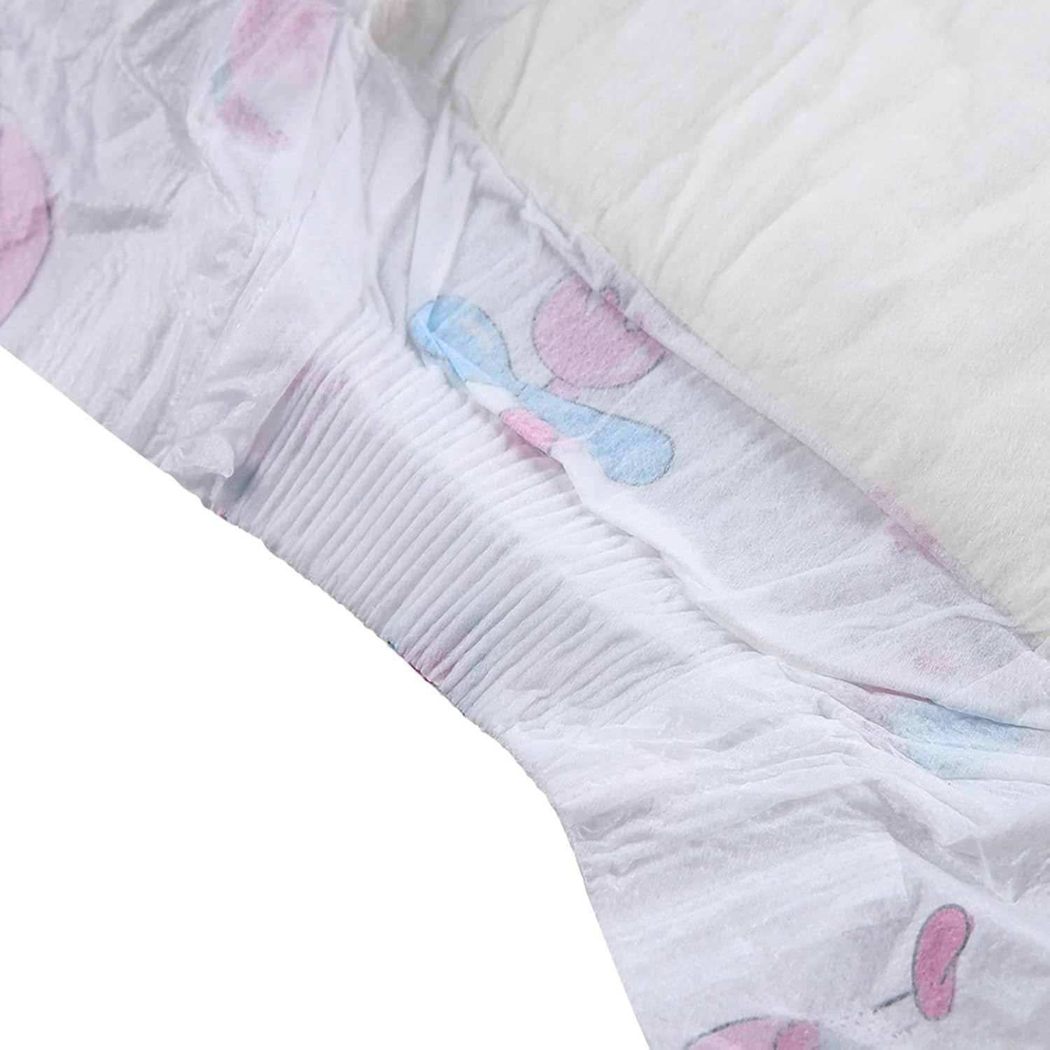 CutiePlusU Disposable Diaper 10 Pieces Protective Underwear Absorbent Briefs Dry Surface White Pink(Medium 28"-38")
