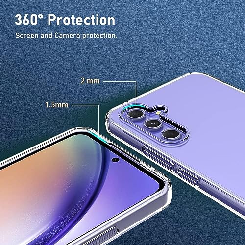 Image of NISHTECH for Samsung Galaxy A54 5G Premium Transparent Hybrid Soft Slim Dust Proof Back Case Cover Silicone with Camera Protection