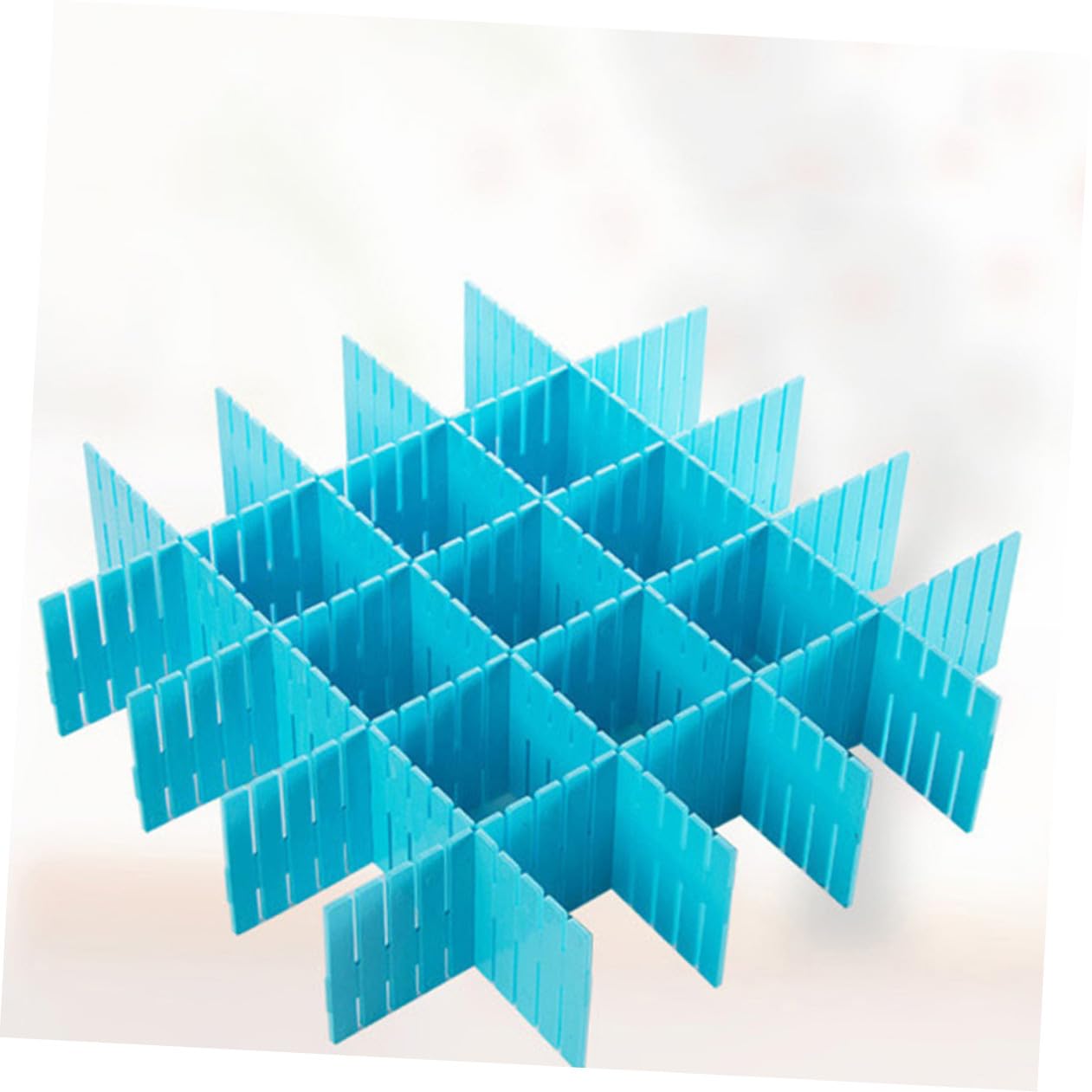 Divisori per Cassetti Regolabili 32 Pezzi in Pp Blu | Organizzazione Ordinata, per Cucina e Biancheria, Formato 32, 4x7cm, Separazione Modulare