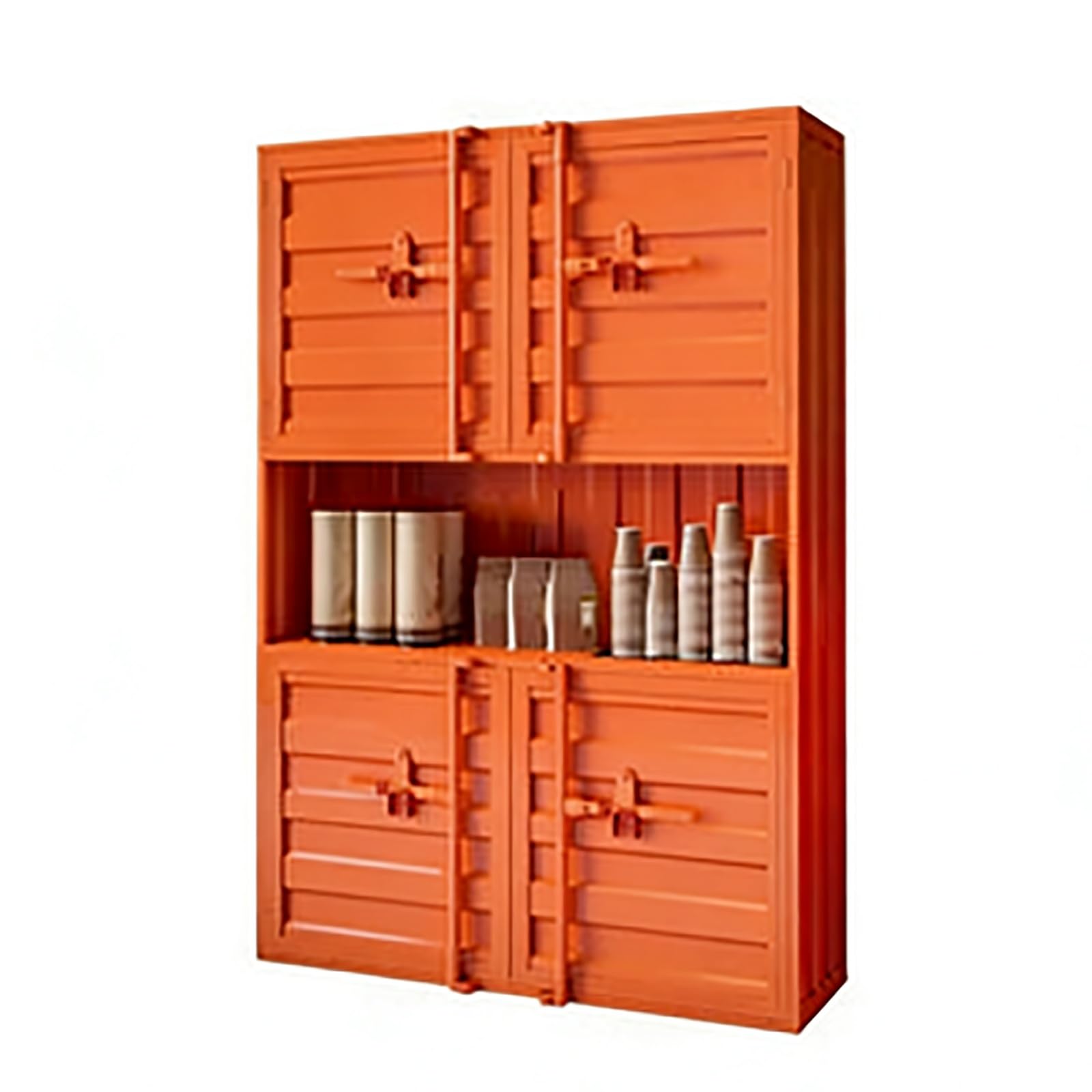 BHGFYXBS Industrial Metal Sto Cabinet With Doors Versatile For Home Office Ga Living Room & Bedroom & Slish Solut For Clutter Ment,120Cmorange,120cmOrange