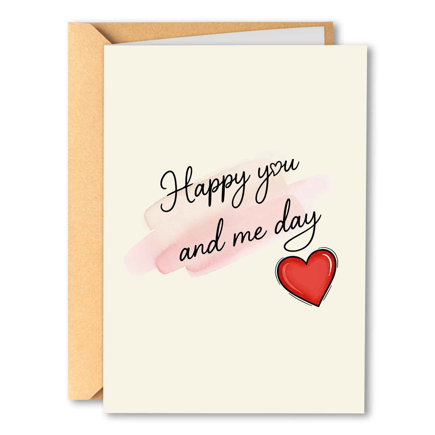 Happy You and Me Day Card for Boyfriend Girlfriend – Funny Anniversary Card for Husband Wife – Cute Romantic Love Note for Valentine's Day, Birthday & Just Because – Premium Thick 400gsm with Envelope