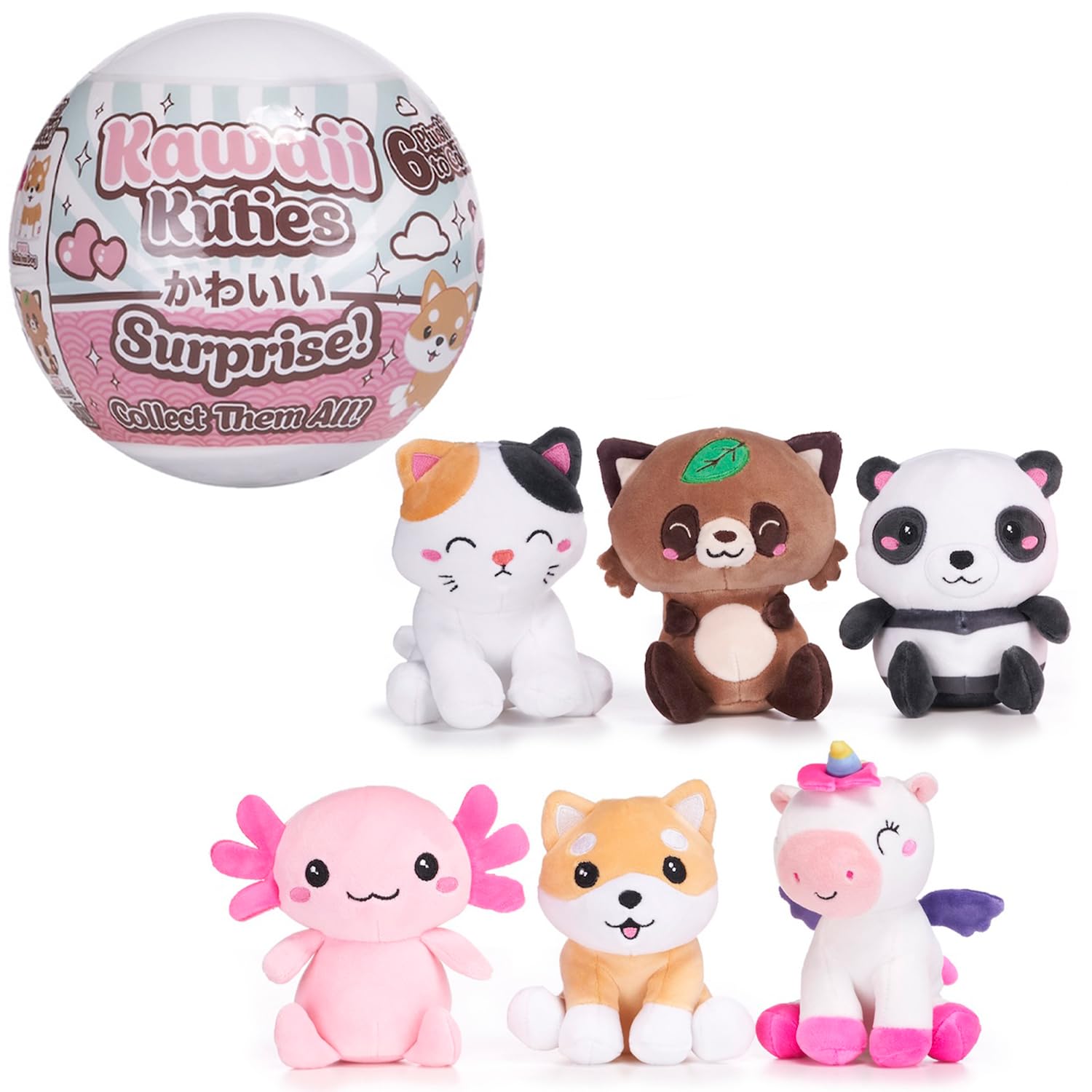 Kawaii Kuties 5" / 13cm Collectable Soft Plush Toy Surprise Capsule (Plush Inside Capsule)