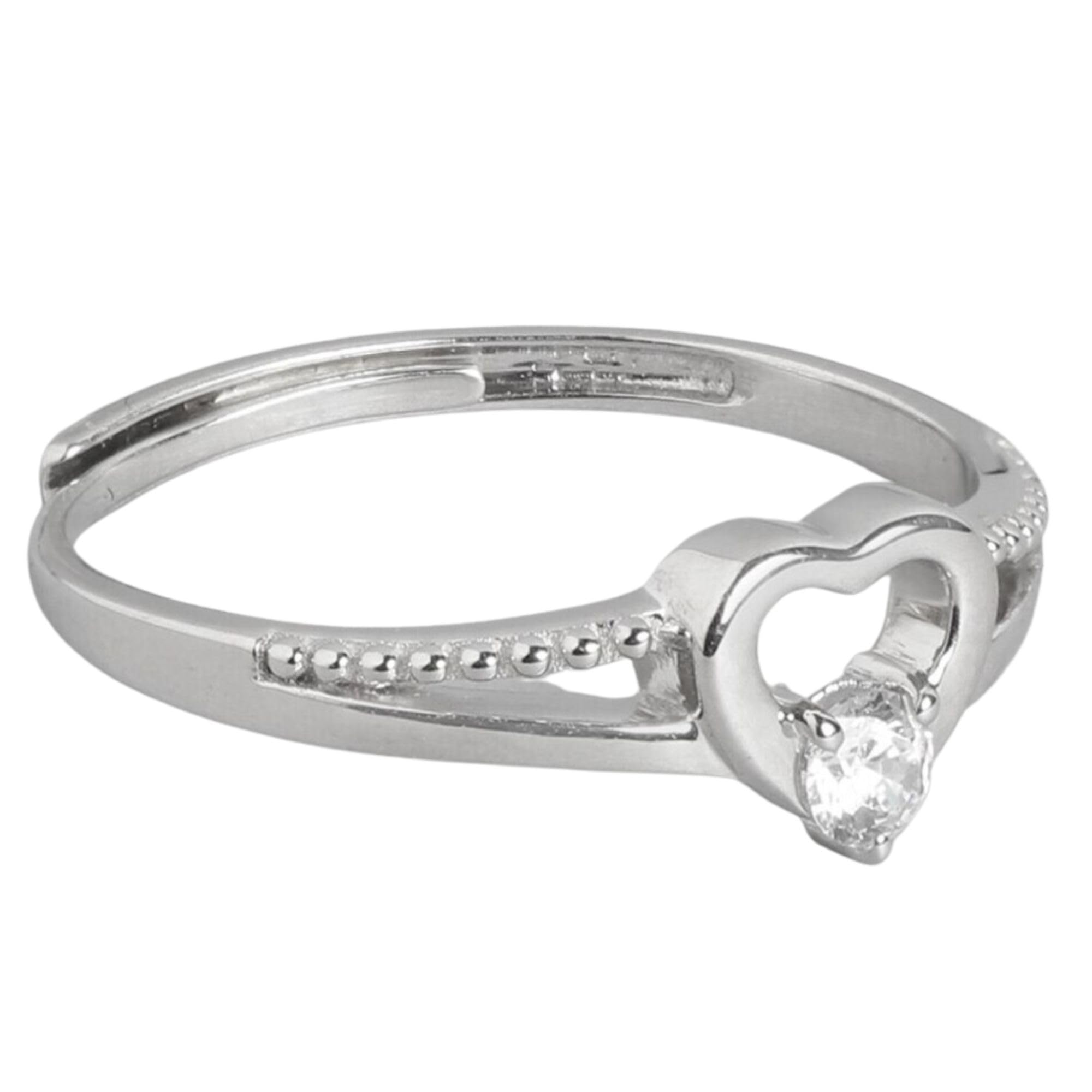 zavya 925 Sterling Silver Cubic Zirconia Studded Heart Rhodium Plated Ring | Gift for Women and Girls | With Certificate of Authenticity and 925 Hallmark-picture-40