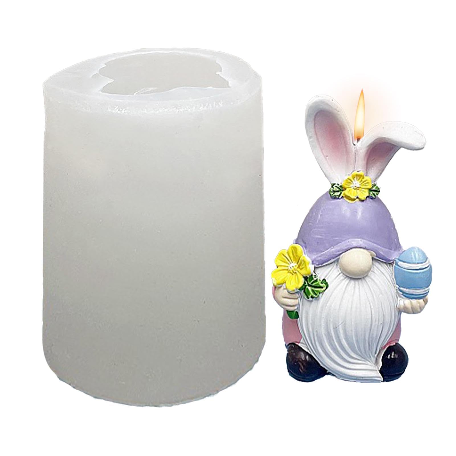 Moule silicone gnome Pâques Noël pour chocolat et bougie