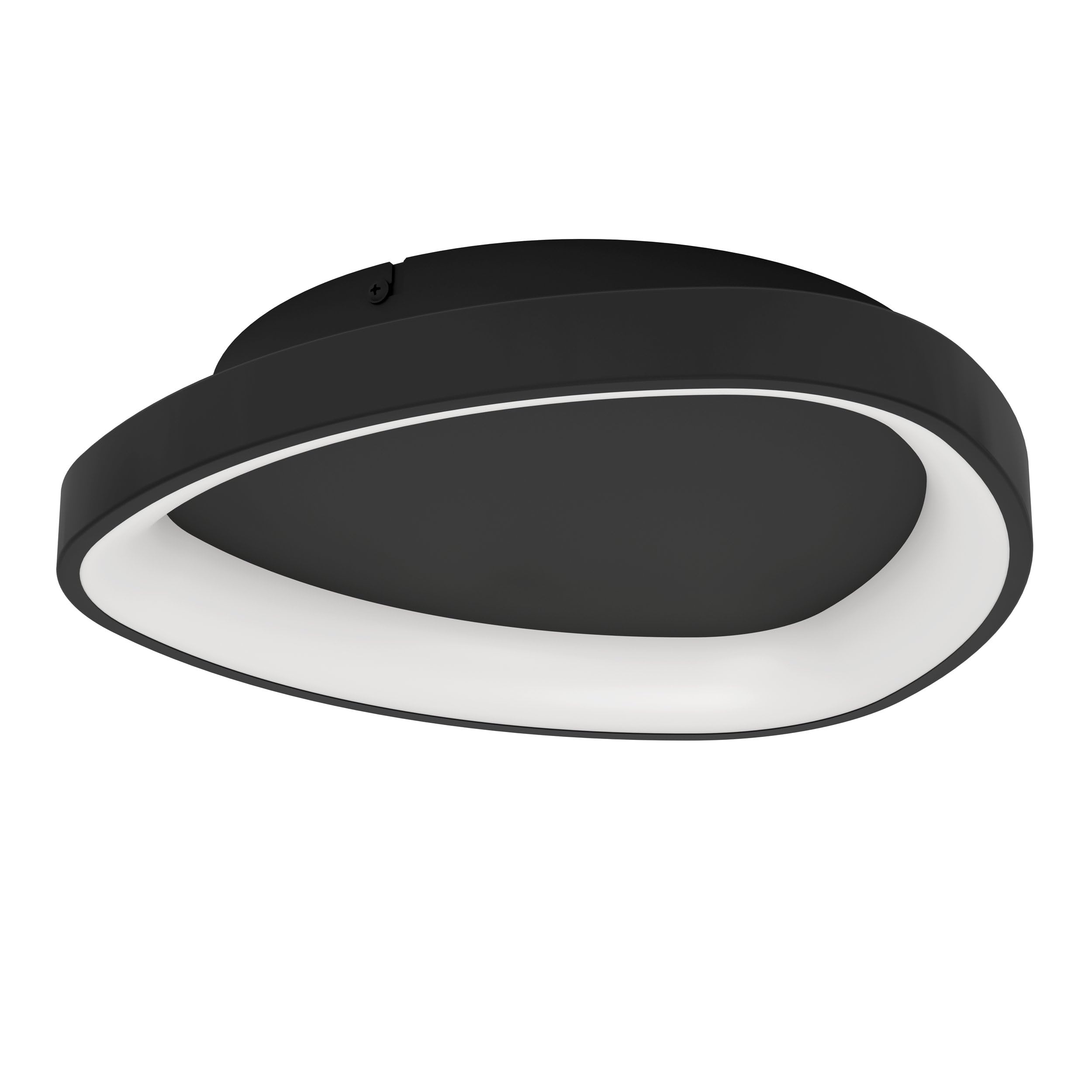 EGLO LED Deckenleuchte Loretello, dreieckige Deckenlampe, Bürolampe dimmbar mit Fernbedienung, Metall und Kunststoff in Schwarz und Weiß, warmweiß-kaltweiß, Ø 35 cm
