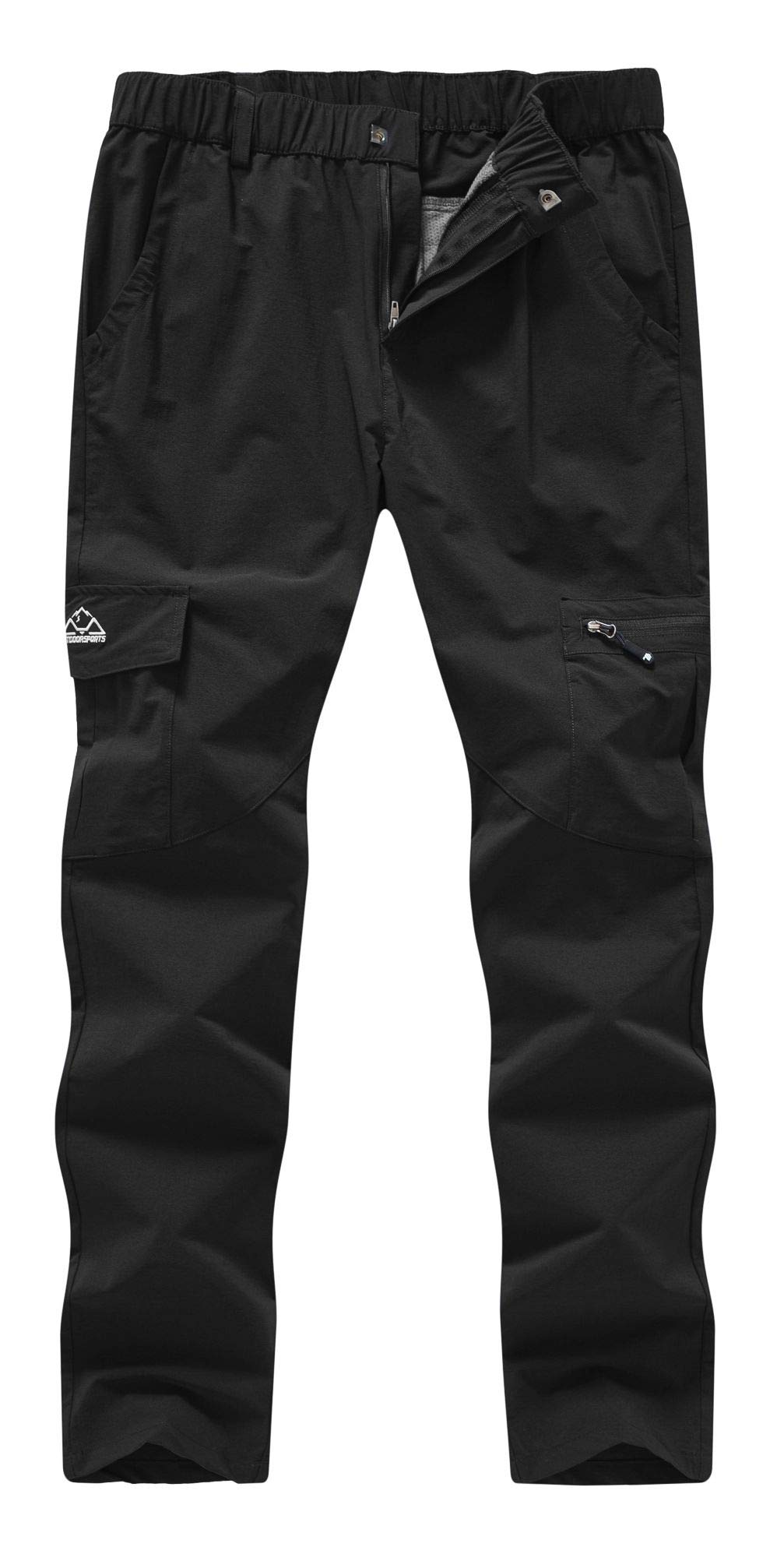 YSENTO Pantalones de senderismo para mujer, impermeables, de secado rápido, transpirables, para camping, trekking, pantalones funcionales, Negro , XXXL