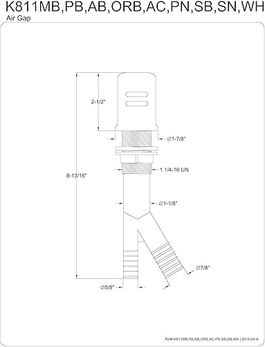 Miniatura 2 de Kingston Brass K811AB Trimscape - Espacio de aire para lavaplatos, latón antiguo