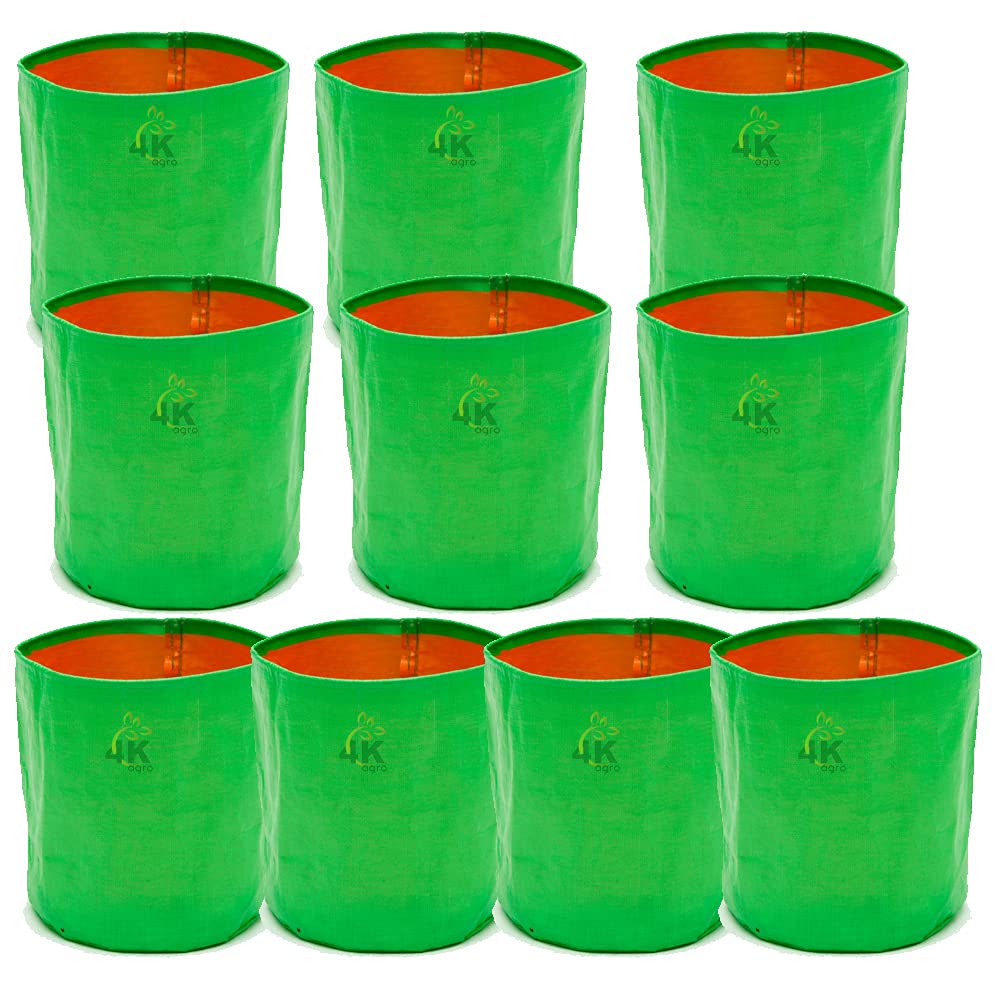 4K argo Plastic Terrace Gardening Grow Bag (12X12 Inches, Green and Orange) - Pack of 10 (B097PZJ1VD) Amazon Price History, Amazon Price Tracker