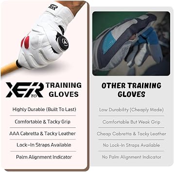 Golf Grip Trainer Glove - Golf Grip Training Aid Made for Fixing Slice & Elimating Hook - Optimal Grip with 100% AAA Synthetic Tacky Leather Golf Gloves (Women's X-Small)